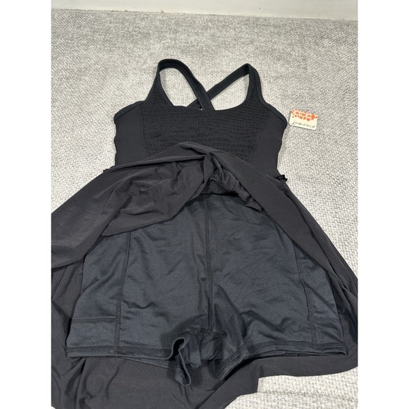 Free People Movement Smockin Hot Mini Dress Womens Extra Small Black Romper Read - Picture 9 of 14
